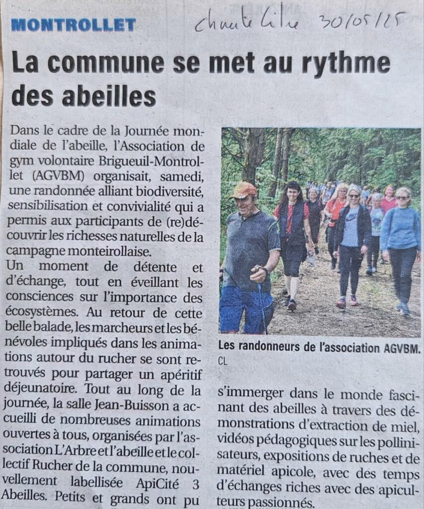 Coupure de Charente Libre du 30 mai 2025 : « La commune se met au rythme des abeilles »